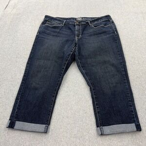 Levis Jeans Womens 20W Modern Capri Blue Straight Denim Rolled Hem Stretch